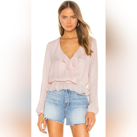Show Me Your MuMu Tops - Show Me Your MuMu Pink Speckle Dots Peplum Top